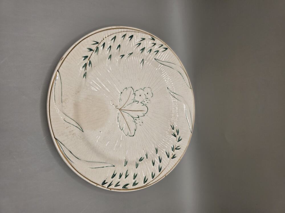 Antique Avalon Faience Balt Majolica Leaf Plate 1880s Chesapeake Pottery